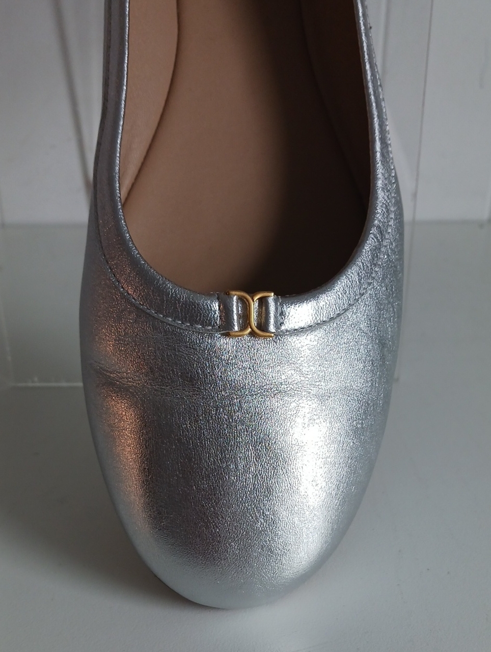 CHLOE NEW SILVER MARCIE BALLERINA FLATS - Picture 3 of 8